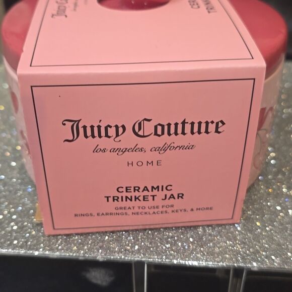 Juicy Couture Home Ceramic Trinket Jar w/Heart Cherries & Bows - Picture 5 of 5